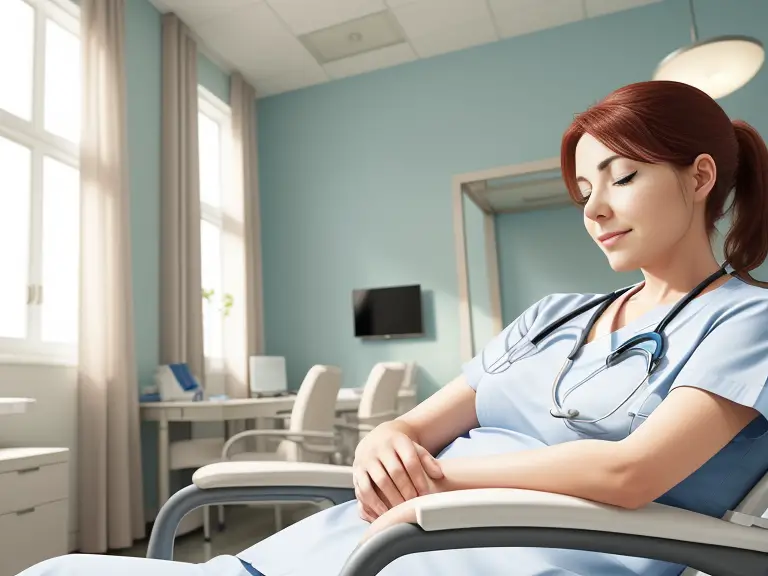 A nurse relaxing in a peaceful setting, away from digital devices.