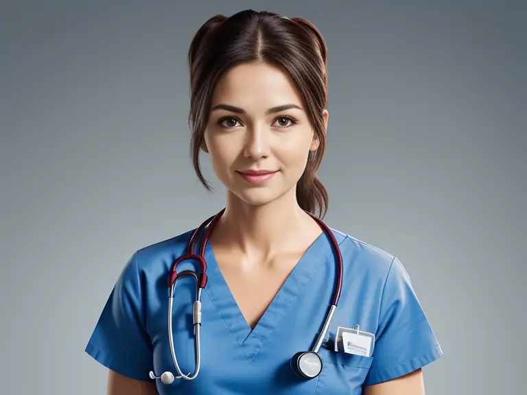 A female nurse in blue scrubs posing with a stethoscope seeks advice to overcome 'do not hire' list as a nurse.