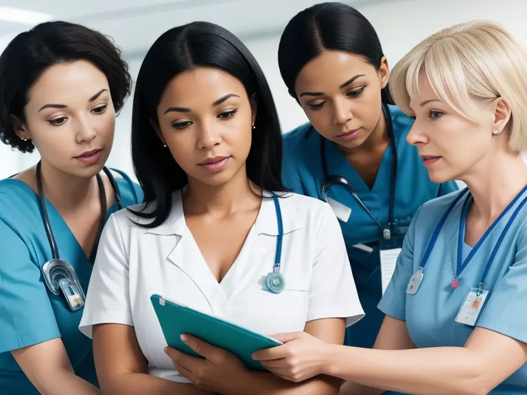 Resource nurses looking at clipboard.