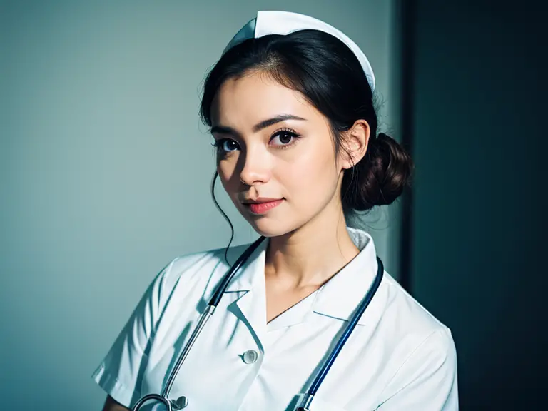 A young LPN nurse posing for a photo.